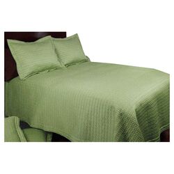 Ancient Coin 3 Piece Quilt Set in Wasabi