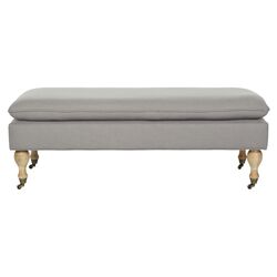 Hampton Upholstered Bedroom Bench in Artic Grey