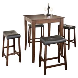 5 Piece Counter Height Dining Set in Vintage Mahogany