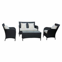 4 Piece Lounge Seating Group in Black & White