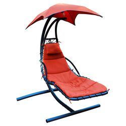 Cloud 9 Hanging Chaise Lounger in Red