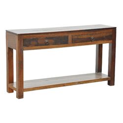 Harbor Distressed Console Table in Medium Brown