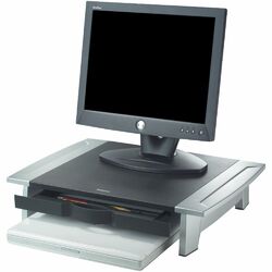 Office Suites Monitor Riser in Black & Silver