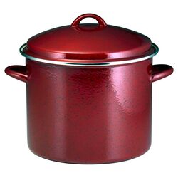 Paula Deen Stock Pot with Lid in Red
