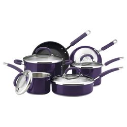 Rachael Ray 10 Piece Cookware Set in Eggplant