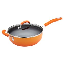 Rachael Ray 4.5 Qt. Chef's Pan with Lid in Orange