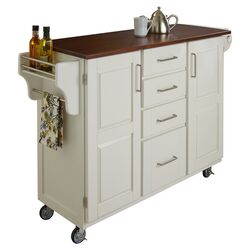 Nantucket Granite Inlay Kitchen Island in White