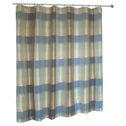 Plaid Shower Curtain in Blue