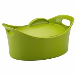 Rachael Ray Bubble & Brown 4.25 Qt. Casserole with Lid in Green