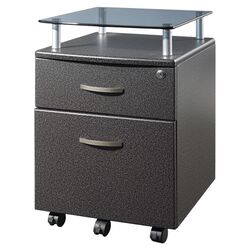 Rolling File Cabinet with Shelf in Graphite