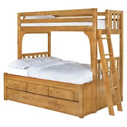 Twin over Twin Trundle Bed in Honey