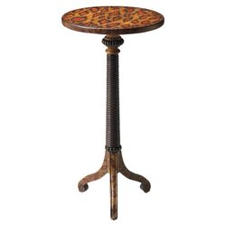 Pedestal Table in Brown & Red