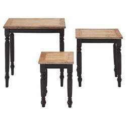 3 Piece Nesting Table Set in Black & Natural