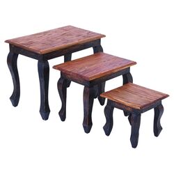 3 Piece Nesting Table Set in Brown