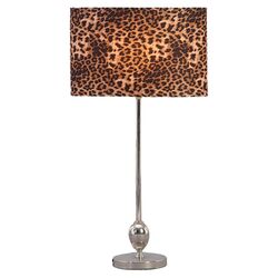 Cheetah Table Lamp in Silver & Brown (Set of 2)