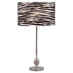 Zebra Table Lamp in Silver, Black & White (Set of 2)