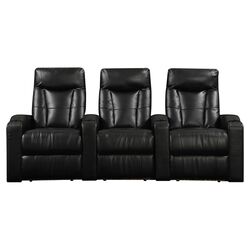 Wall Hugger Home Theater Triple Recliner in Black