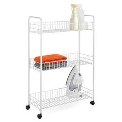 3 Tier Rolling Household Cart in White