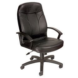 High-Back Leather Executive Chair in Black