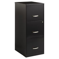 Soho 3 Drawer File Cabinet in Black