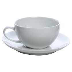 Royal Coupe Oversized Teacup & Saucer in White (Set of 6)