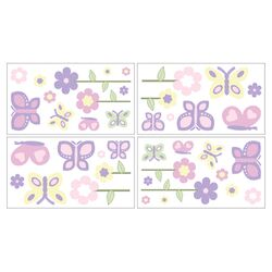 Butterfly 4 Piece Wall Decal Set in Pink & Purple