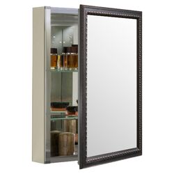 Bronze Framed Mirrored Door Aluminum Cabinet in SIlver