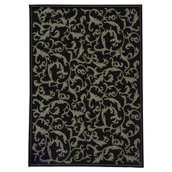 Courtyard All Over Black & Ivy Rug