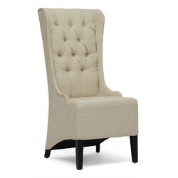 Camille Tufted Accent Chair in Beige & Black