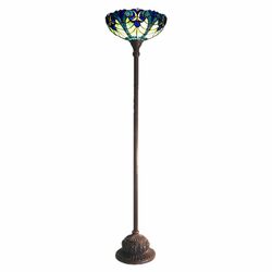 Tiffany Victorian Torchiere Floor Lamp in Antique Bronze