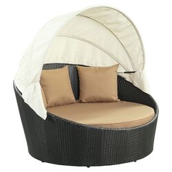 Siesta Canopy Bed in Espresso with Mocha Cushions