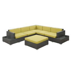 Secret Harbour 6 Piece Seating Group in Espresso with Peridot Cushions