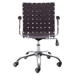 Mid-Back Criss Cross Office Chair in Espresso with Arms