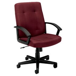 Mid-Back Executive Chair in Burgundy with Arms