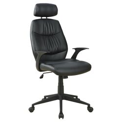 High-Back Office Chair in Black with Arms