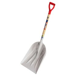 True American D Shaped Wood Handle Poly Scoop in White