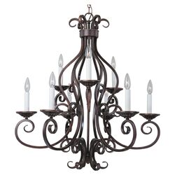 Manor 9 Light Candle Chandelier in Oil Rubbed Bronze