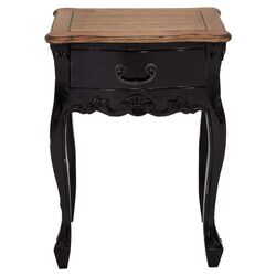 Dona End Table in Black & Natural