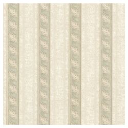 Juliette Montague Scroll Stripe Wallpaper in Green