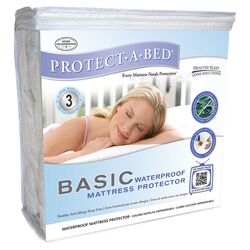 Basic Waterproof Mattress Protector in White