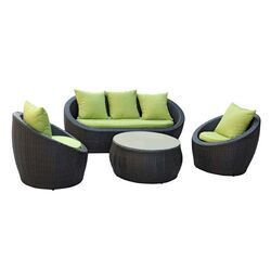 Avo 4 Piece Seating Group in Espresso with Peridot Cushions