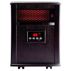 Silver 1,500 Watt Infrared Cabinet Portable Space Heater in Espresso