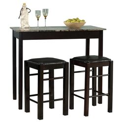Tavern 3 Piece Counter Height Dining Set in Espresso