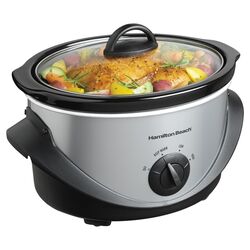 4 Qt Oval Slow Cooker in Stainless Steel