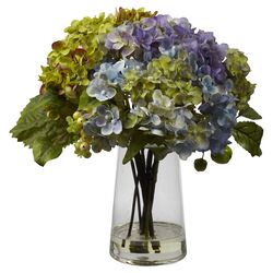 Hydrangea Arrangement in Green & Lavender