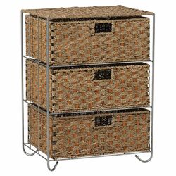 Seagrass Rattan 3 Drawer Unit in Brown