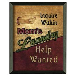 Laundry Help Wanted Print Framed Wall Art