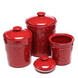 Sorrento 3 Piece Canister Set in Ruby