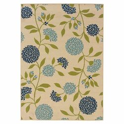 Aral Floral Ivory & Blue Rug