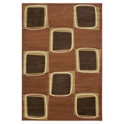 Rose & Brown Eight Square 5' x 8' Rug